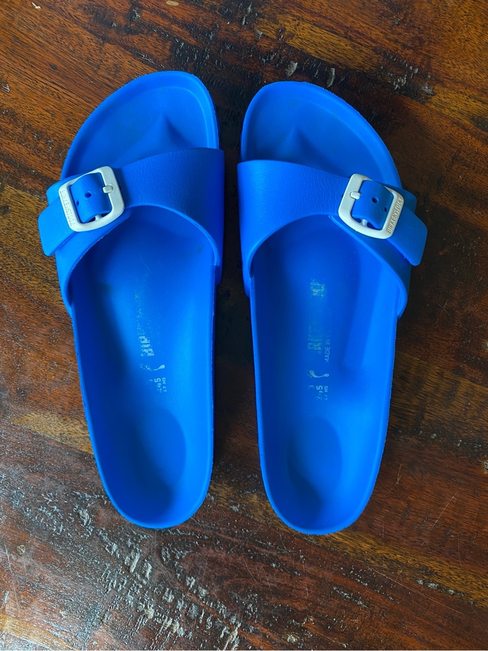 Birkenstock Madrid EVA slide sandals vibrant blue L7 M5 beach pool - Picture 2 of 9